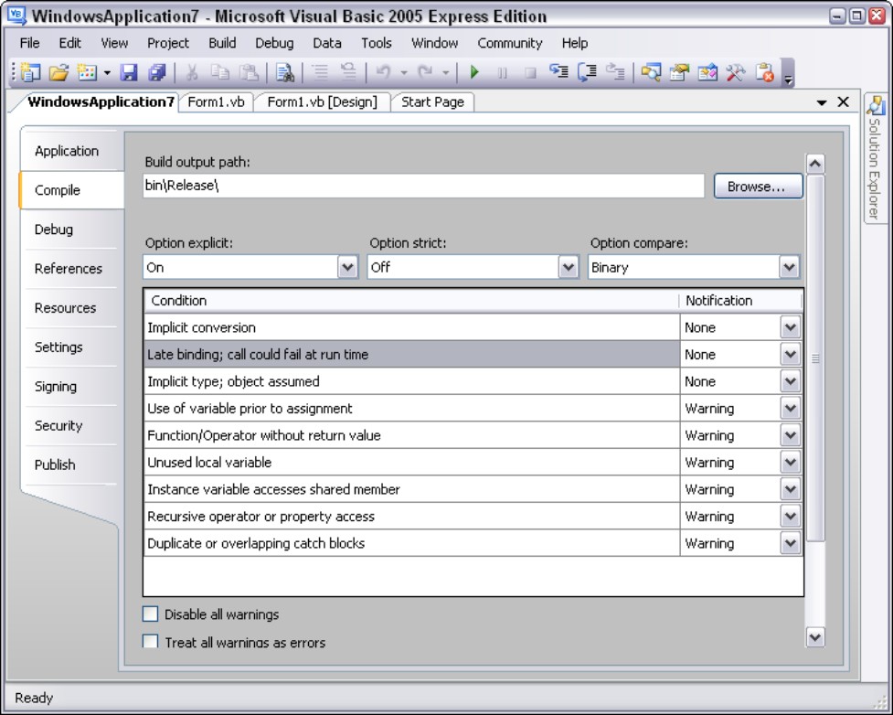 Figure 4-1: Compiler optimization settings let you make your program as small and as fast as possible.